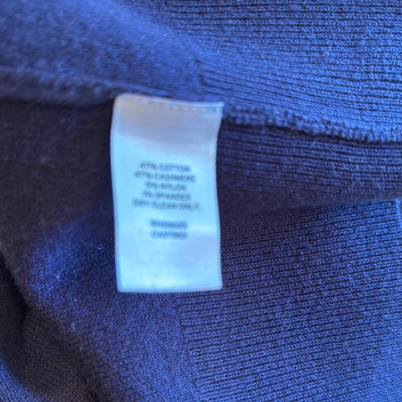 Womans Nordstrom Large Navy Turtleneck Sweater- Cashmere/Cotton Blend - Picture 5 of 7